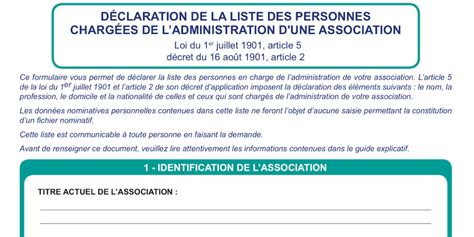 Cerfa Administration D Une Association Pdf