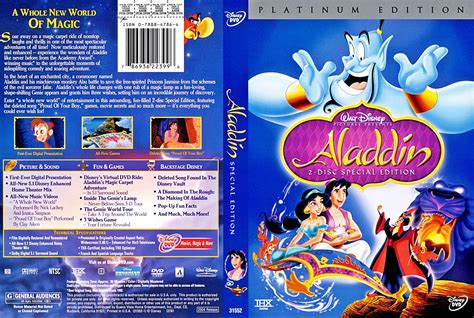 Walt Disney Dvd Covers Aladdin 2 Disc Platinum Edition Walt Disney