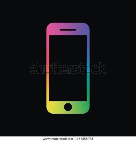 Mobile Phone Icon Rainbow Color Dark Stock Vector Royalty Free