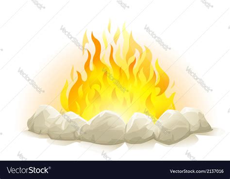 Campfire With Stones Royalty Free Vector Image