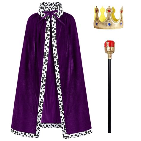 Ibtom Castle King Costume For Kids Adult King Robe Crown Scepter Set