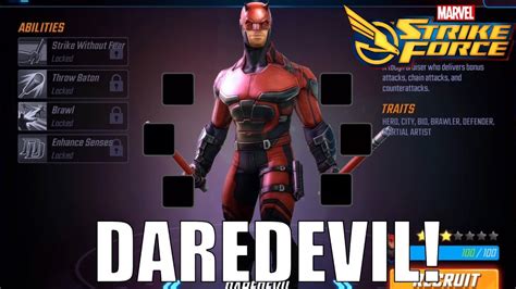 Marvel Strike Force 3 Star Daredevil Unlock Gameplay Marvel