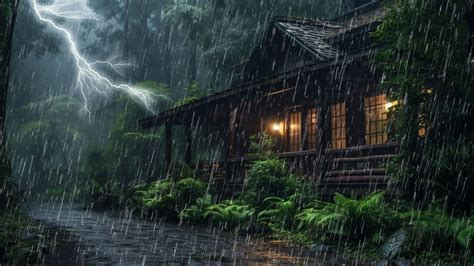 Relax Fall Asleep Instantly With Heavy Rain Thunderstorm