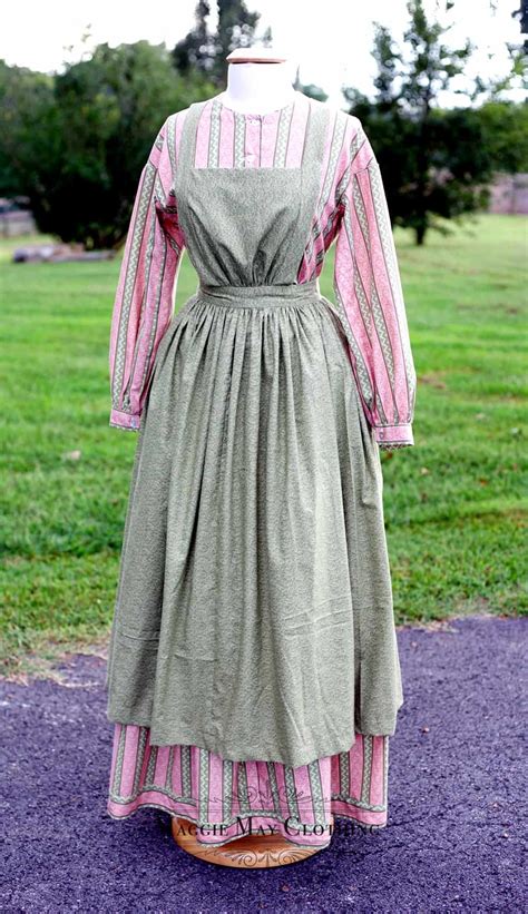 1840s 1850s Era Work Dress Maggie May Clothing Fine Historical Fashion