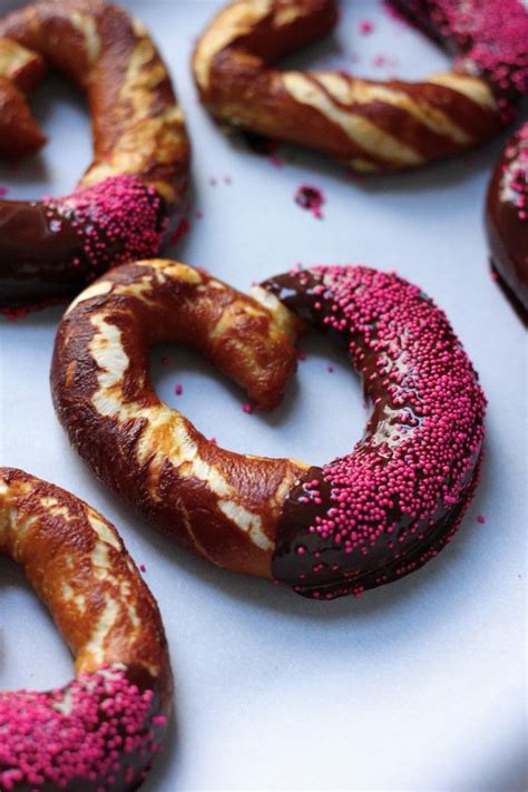 Preheat the oven to 425°f (218°c). Heart Shaped Chocolate Dipped Soft Pretzels - Baker by ...