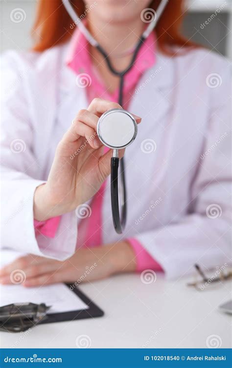 Doctor With A Stethoscope In The Hands Stock Photo Image Of Heartbeat