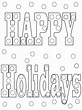 Happy Holidays Coloring Pages To Print,Printable,Free