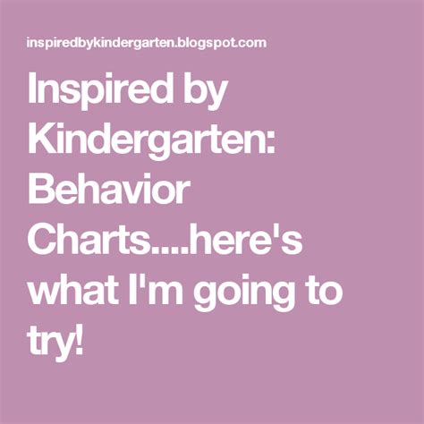 Inspired By Kindergarten Behavior Chartsheres What I