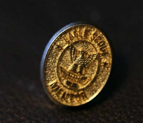 Bsa Boy Scout Eagle Scout Mentor Label Pin Gold Tone Ebay