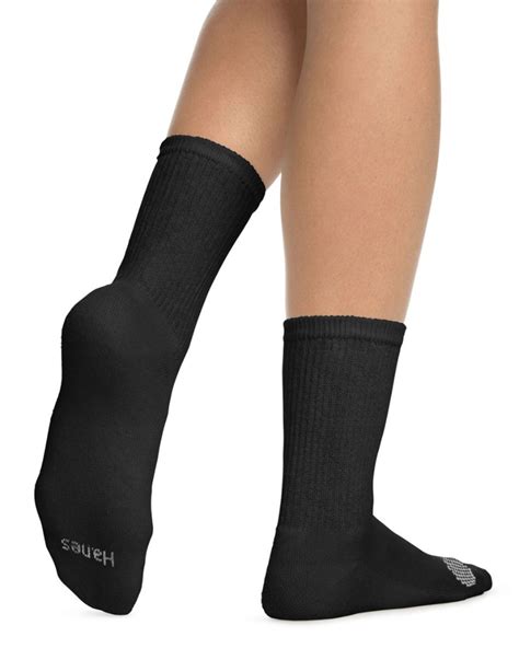 Hanes V P Womens Cool Comfort Crew Socks Extended Sizes Pack