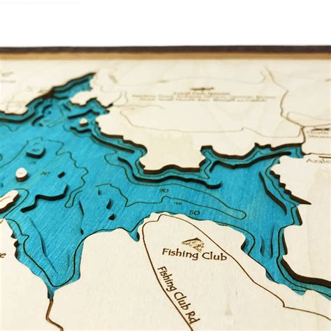Shaver Lake Ca 3 D Nautical Wood Map 16″ X 20″ On Tahoe Time