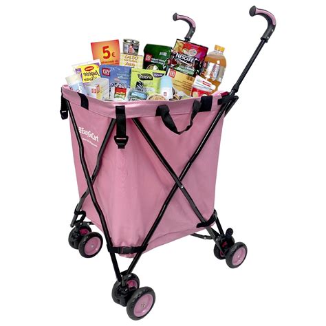 Easygo Rolling Cart Folding Grocery Shopping Cart Laundry Basket