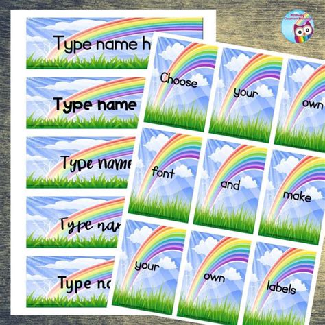 Editable Name Tray And Coat Peg Labels Rainbow Primary Classroom