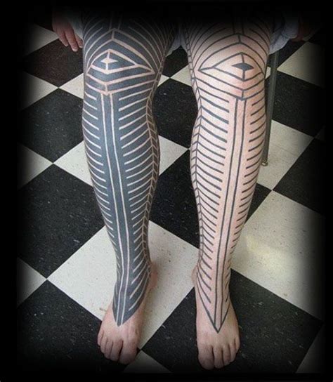 60 Tribal Leg Tattoos For Men Cool Cultural Design Ideas Leg