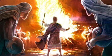 Fire From Jehovah Consumes Elijahs Burnt Offering Bible Images