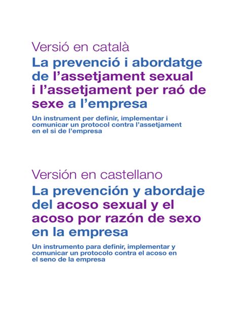 la prevenció i abordatge de l`assetjament sexual i l`assetjament per