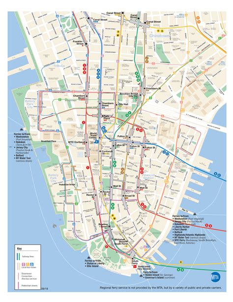 Printable Street Map Of Manhattan Map