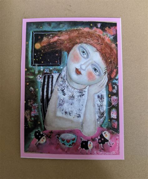 Aceo Print Artist Trading Card Collect Colorful Girl Woman Etsy In