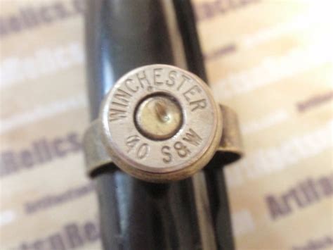 Bullet Casing Ring 40 Caliber Nickel Shell In By Artifactsnrelics