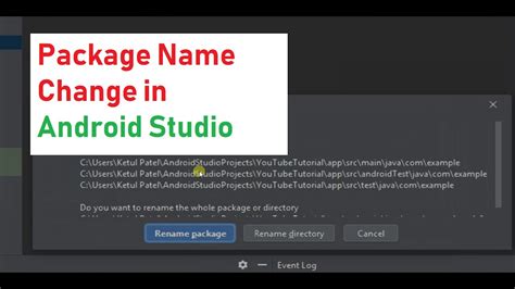 Package Name Change In Android Studio Tech Tutorials Youtube