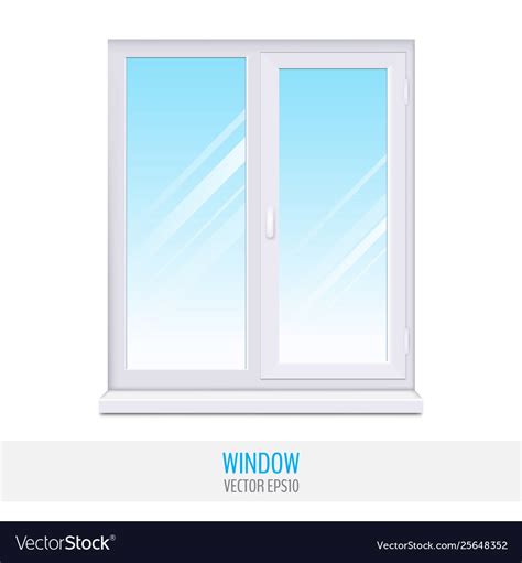 Realistic Glass Window With Sill Royalty Free Vector Image