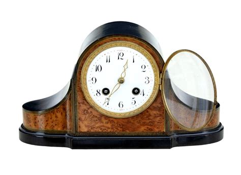 Late 19th Century Burr Walnut Mantle Clock By Lenzkirch At 1stdibs
