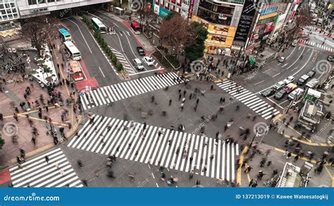 4k Uhd Aerial View Time Lapse Of Shibuya Zebra Crossing With Crowded