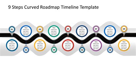 9 Steps Milestone Powerpoint Roadmap Slidemodel