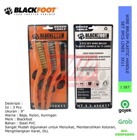 Jual BLACKFOOT Sikat Kawat Gagang Plastik Wire Brush 9 Set Isi 3pcs Jakarta Barat Teknik