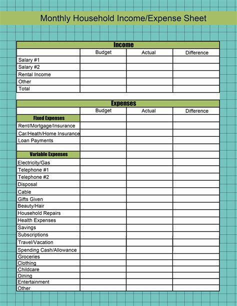 Rental Income And Expense Worksheet — Db