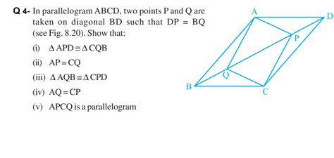 Class Maths Quadrilateral Test Paper