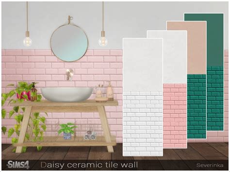 Daisy Ceramic Tile Wall By Severinka Created Emily Cc Finds