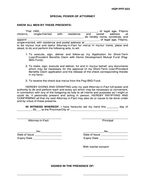 Special Power Of Attorney Form Fill Out And Sign Printable Pdf
