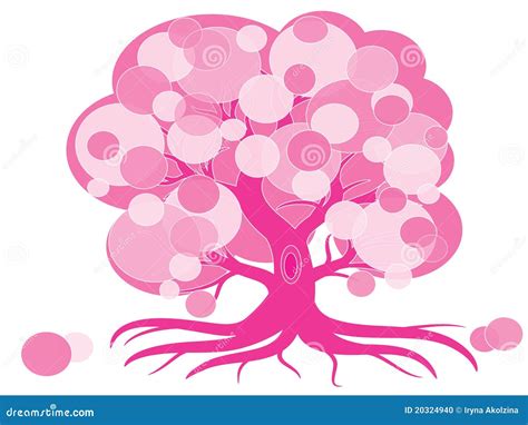 Pink Tree Branches Isolated On A White Background Floral Blanks