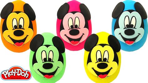 Aprende Los Colores Con Huevos Sorpresas De Mickey Mouse Plastilina