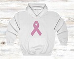 Pink ribbon hoodie breast cancer hoodie pink ribbon shirt | Etsy