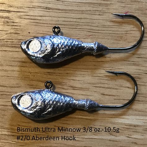 Ultra Minnow Bismuth Jig Heads Glasswater Angling Tm