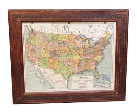 Framed Vintage Map Of The United States Olde Good Things