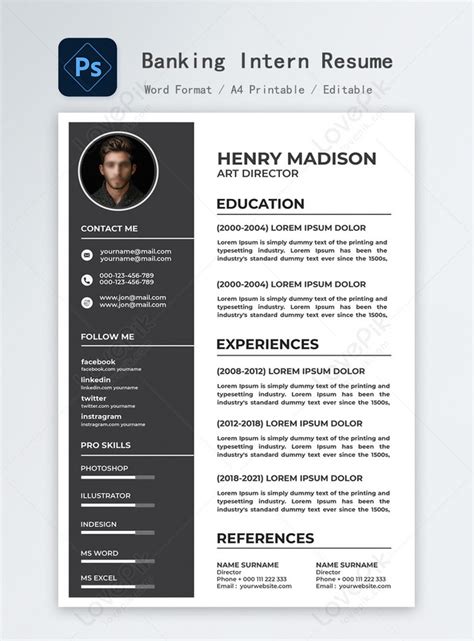 Concise Cv Resume Design Template Imagepicture Free Download 450066736