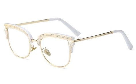 icoolgadgets 45530 ladies full gold rivet glasses frames men women bra