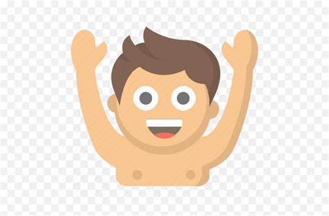 Birthday Suit Cheer Hands Man Naked Streaking Up Icon Download On Iconfinder Brown Hair Emoji