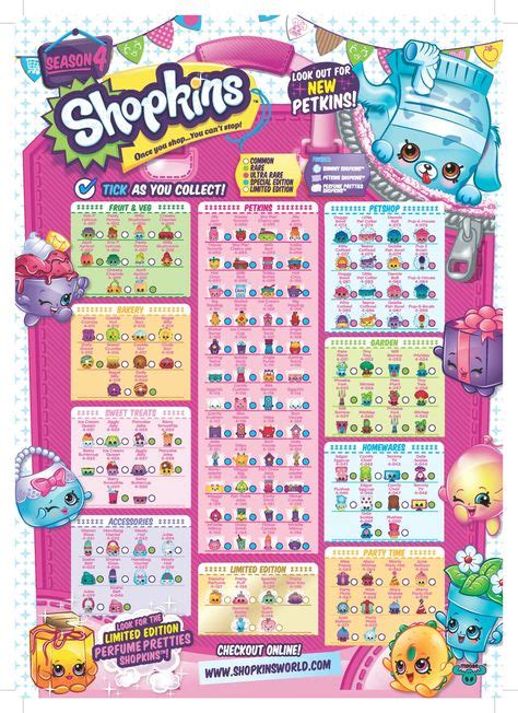 Shopkins Season 2 Collectors Guide Checklist Shopkins Pinterest