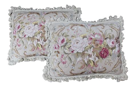 Vintage Floral Needlepoint Pillows - A Pair on Chairish ...