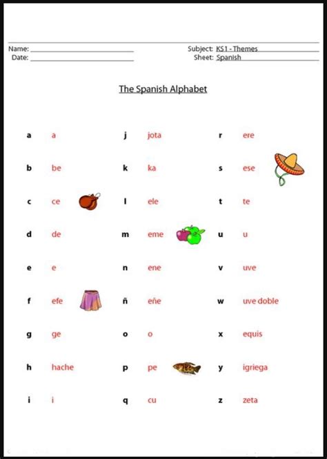 Spanish Alphabet Worksheets For Kindergarten Free Printable