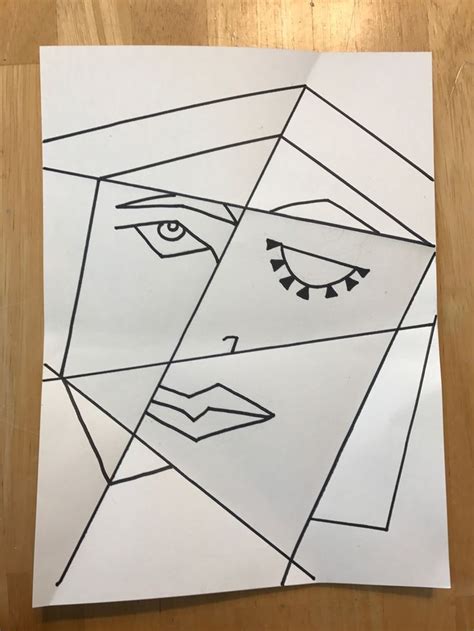 Cubist Picasso Portrait Lesson Using Folded Paper Picasso Art