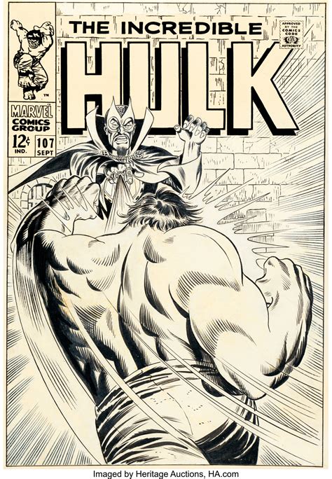 Marie Severin And Frank Giacoia Incredible Hulk 107 Cover Original Lot 94172 Heritage Auctions