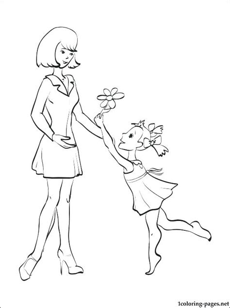 Mother Daughter Coloring Pages At Free Printable