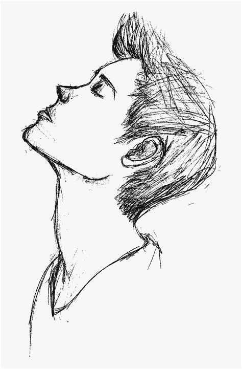 Face Side Profile By Sketch Of Boy Face Easy Transparent Cartoon