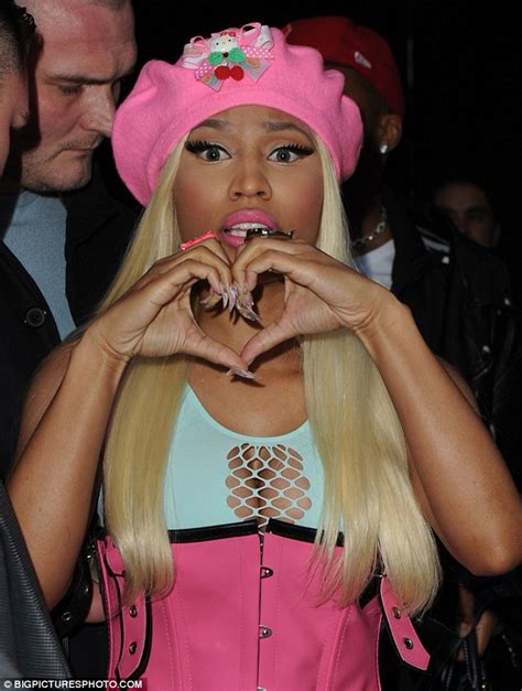 Nicki Minaj Wears Bubblegum Pink Pvc Corset With Giant Platforms A Cutesy Tutu And Troll Tights