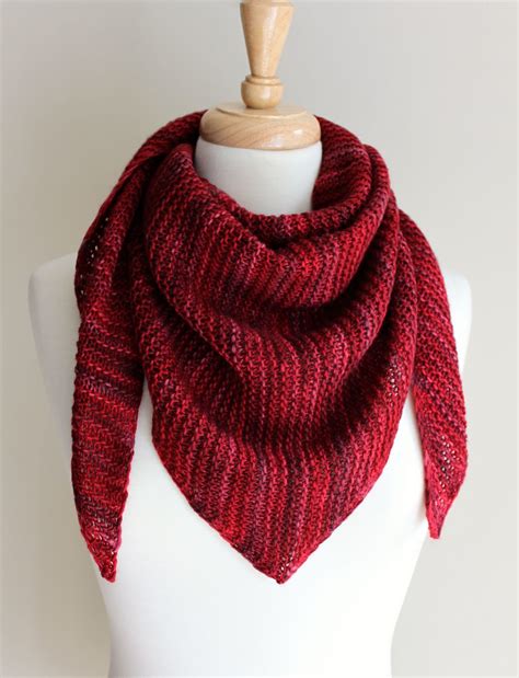 Truly Triangular Scarf By Michelle Krause Malabrigo Rastita In Cereza